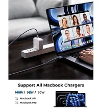Lisen Usb-c to Magnetic 3 Cable 3.3 ft, 140W Fast Charging Cord for MacBook Charger, Compatible with MacBook Pro and Air, Midnight
