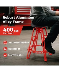 Sugift Heavy Duty Aluminum Garage Bar Chair with Swivel Seat