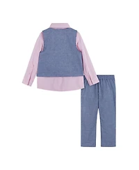 Andy & Evan Toddler Boys Andy and Evan Toddler/Child Blue and Pink Seersucker Vest Suit Set