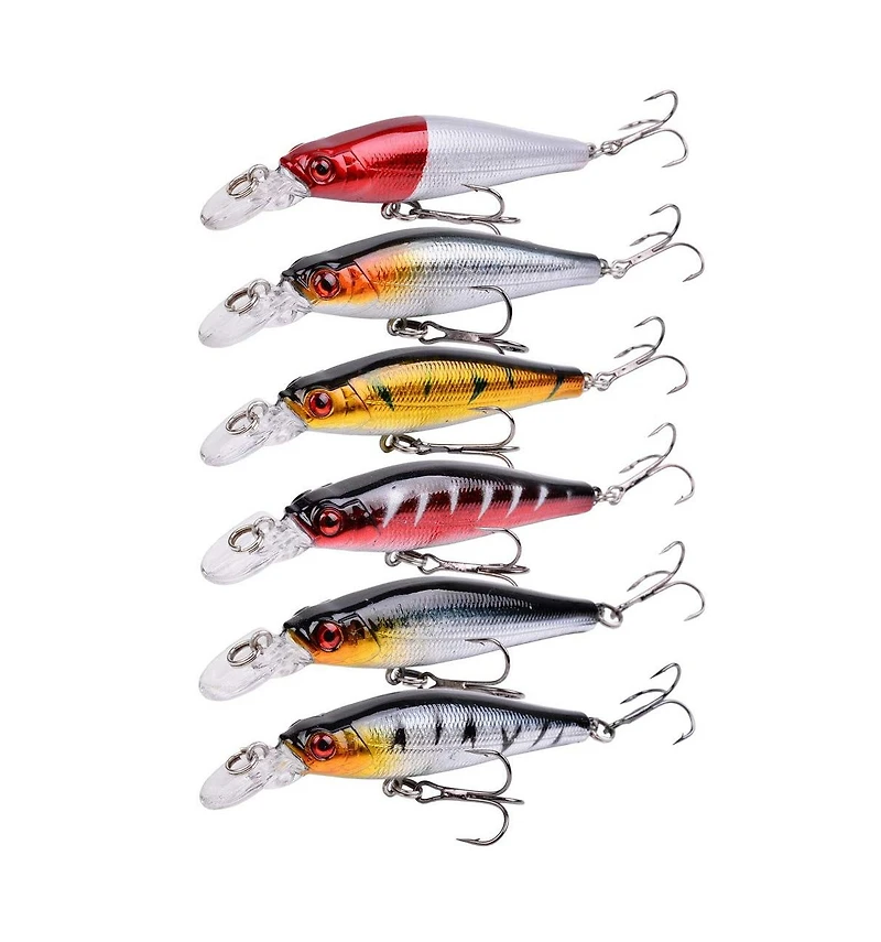 Gnuadz Fishing Lures Kit Minnow Popper Crank Baits Hooks