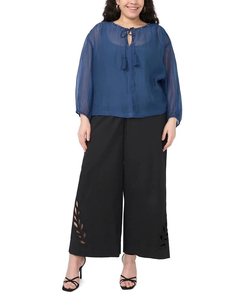 Vince Camuto Plus Split Neck Top