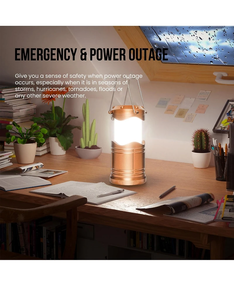 Gnuadz 4 pack Led Camping Lantern Flashlight Portable Collapsible Hanging Emergency Light