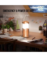 Gnuadz 4 pack Led Camping Lantern Flashlight Portable Collapsible Hanging Emergency Light