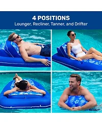 Gnuadz Aqua Campania 2-in-1 Pool Float Lounge Adjustable Backrest Cupholder