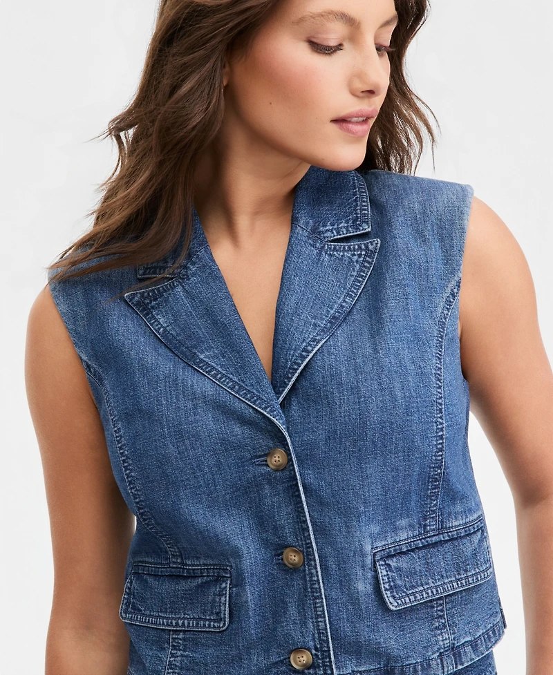 On 34th Women's Cropped Denim Vest, Macy's Exclusive