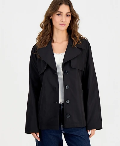 Maralyn & Me Juniors' Cropped Trench Coat, Macy's Exclusive