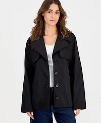Maralyn & Me Juniors' Cropped Trench Coat, Macy's Exclusive