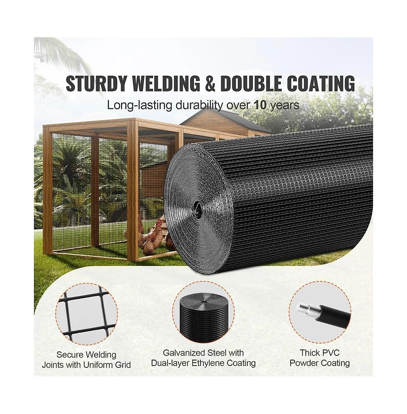 Sugift Galvanized Hardware Cloth 19 Gauge Welded Wire Mesh Roll