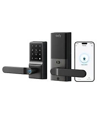 Smart Lock C33, Wi Fi Keypad Lever, Fingerprint and Keyless Entry, Deadbolt, App Control, IP53 Waterproof, Black