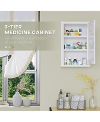 kleankin Wall Medicine Cabinet with Lock, Lockable Wall Cabinet