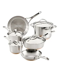 Anolon Nouvelle Copper Stainless Steel Cookware Set, 10 Piece
