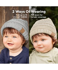 KeaBabies 3pk Warmzy Baby Beanies, 0-36 months Hats, Winter Hat for Newborn, Infant, Toddlers, Boys, Girls