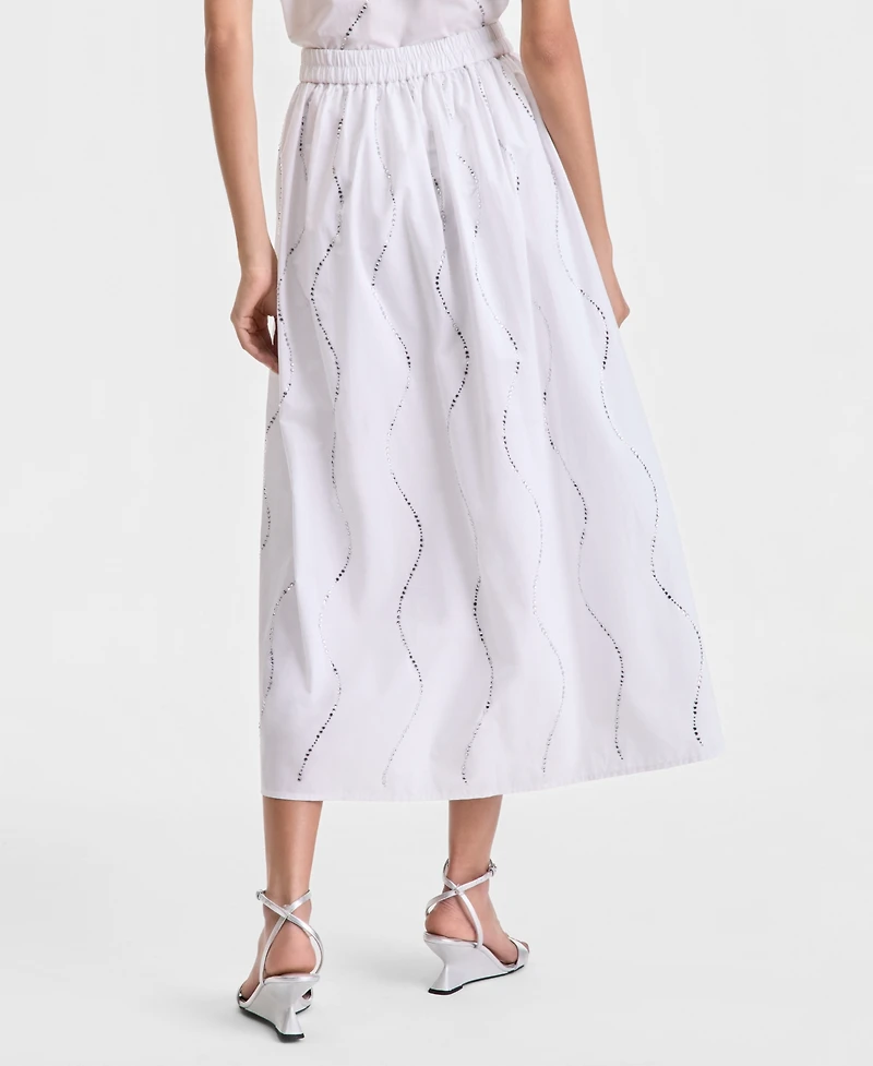 I.n.c. International Concepts Women's Embellished Wavy Stripe Midi Skirt, Macy's Exclusive