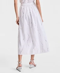 I.n.c. International Concepts Women's Embellished Wavy Stripe Midi Skirt, Macy's Exclusive