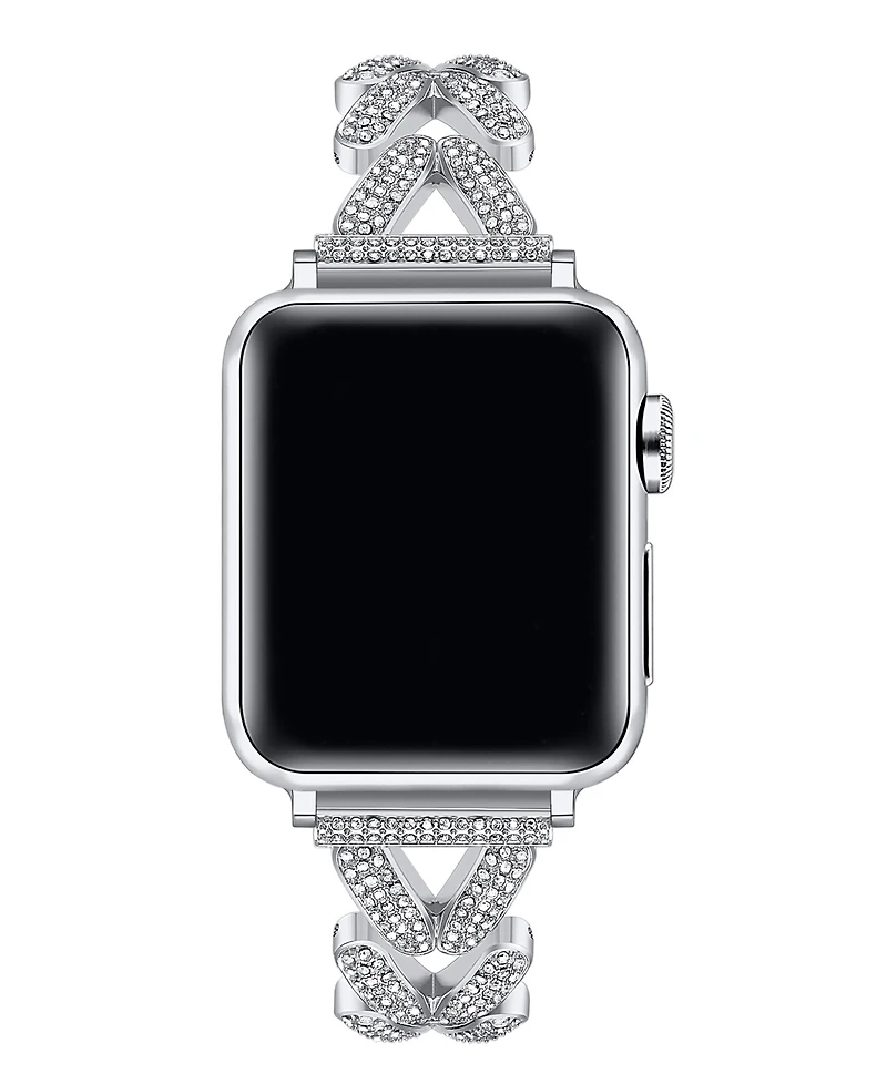 Posh Tech Valentina Stainless Steel and Rhinestone Band for Apple Watch