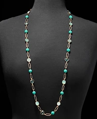 Anne Klein Gold-Tone Stone Beaded Strandage Necklace