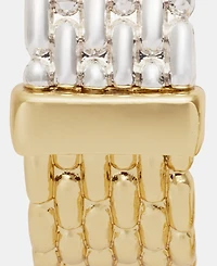 Anne Klein Two-Tone Dynamic Watchband Hoop Earrings