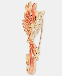 Anne Klein Gold-Tone Boxed Coral Flying Mystical Phoenix Pin