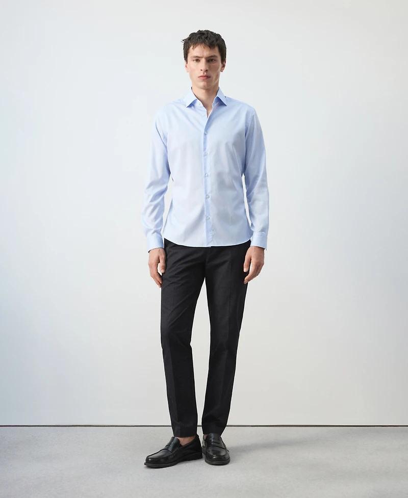 Mango Men's Slim Fit Striped Cotton Shirt