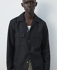 Mango Men's Bowling Collar Overshirt
