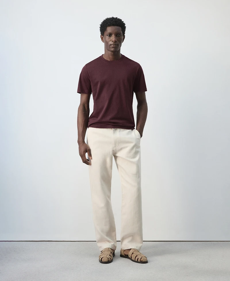 Mango Men's Regular-Fit Cotton-Linen-Blend Pants