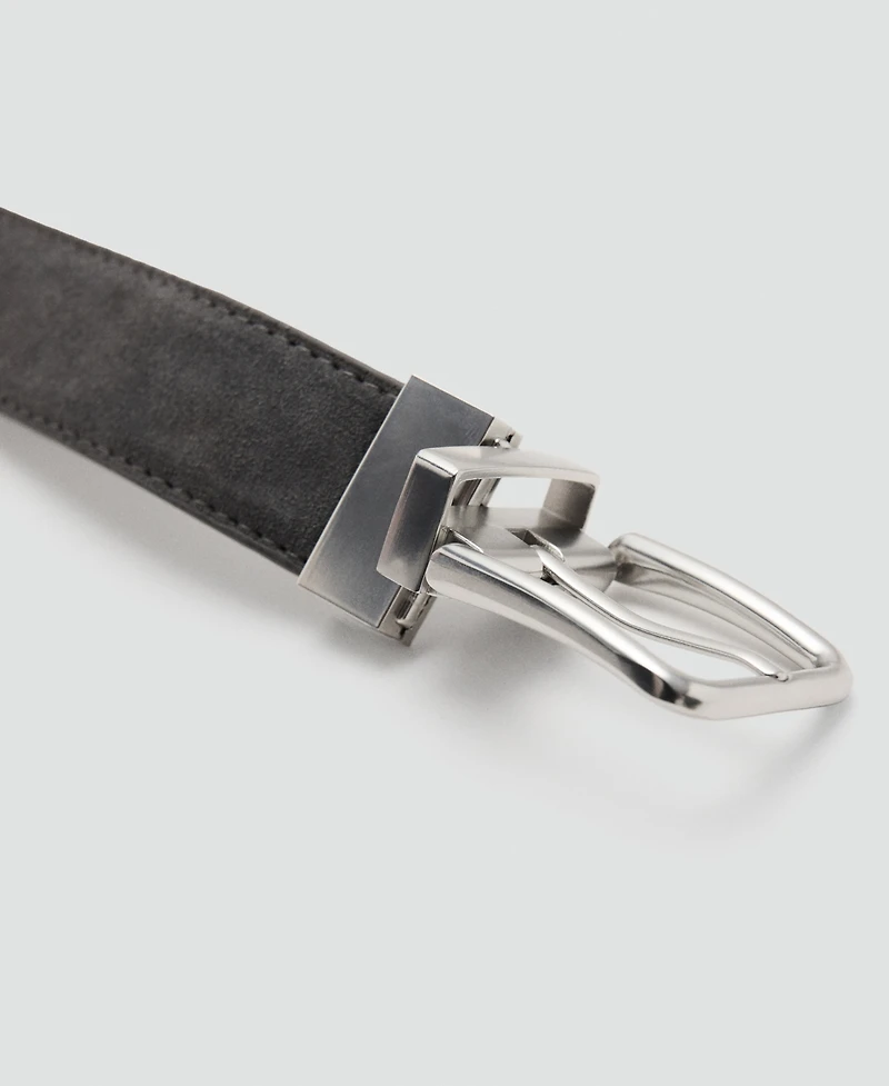Mango Men's Reversible Suede Leather Belt