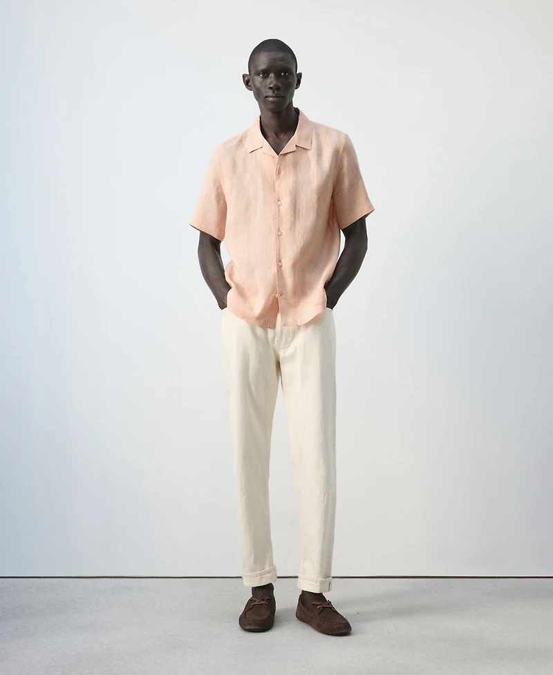 Mango Men's Bowling-Collar Shirt