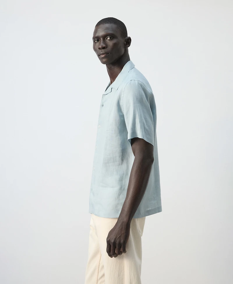 Mango Men's Bowling-Collar Shirt