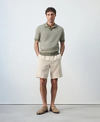 Mango Men's Combined Knit Polo Shirt