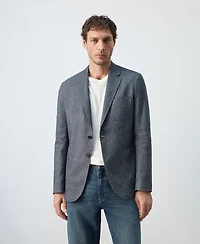 Mango Men's Slim Fit Linen Cotton-Blend Blazer