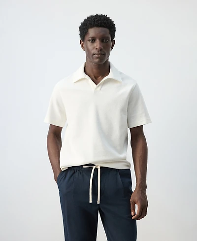 Mango Men's Regular-Fit Textured Polo Shirt
