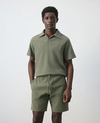 Mango Men's Regular-Fit Textured Polo Shirt