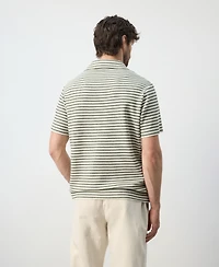 Mango Men's Regular-Fit Textured Striped Polo