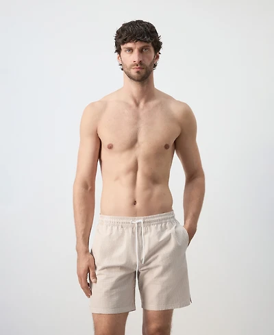 Mango Men's Seersucker Swimming Trunks