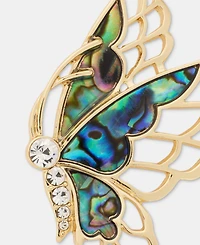 Anne Klein Gold-Tone Boxed Abalone Flying Butterfly Pin