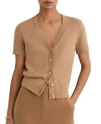 Reiss Women's V-Neck Short-Sleeve Cardigan Sweater