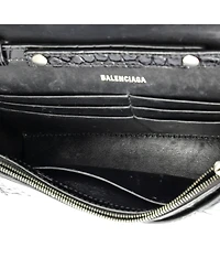 Pre-Owned Balenciaga Hourglass Chain Wallet Embossed Leather