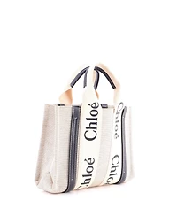 Pre-Owned Chloe Small Woody Tote Canvas with Leather