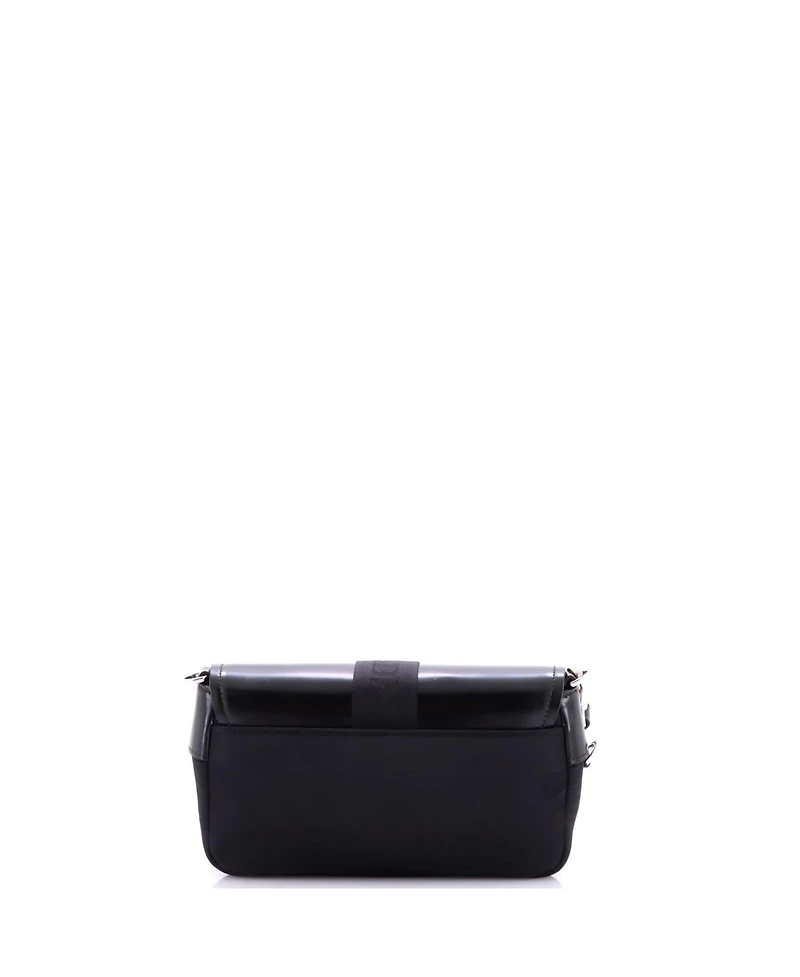 Pre-Owned Prada Buckle Pocket Crossbody Bag Spazzolato Leather and Tessuto