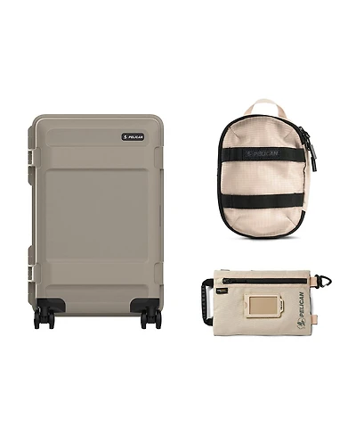 Pelican Atx 22" Waterproof Wheeled Carry-On Travel Hard Case, Sand, Bundle with ModPak Packing Cube and Spm ModPak Storage Pouch