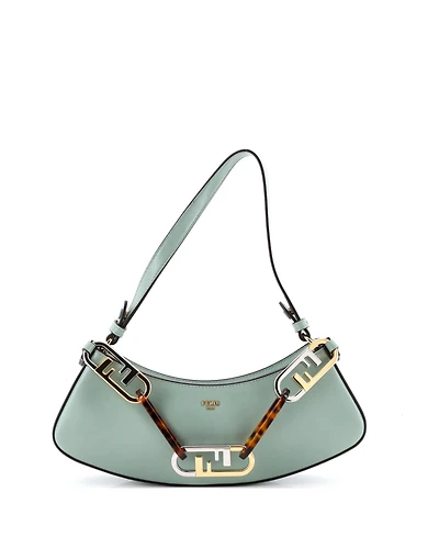 Pre-Owned Fendi O'Lock Swing Shoulder Bag Leather