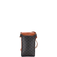 Pre-Owned Celine Phone Pouch Crossbody Triomphe Coated Canvas and Leather