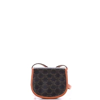Pre-Owned Celine Mini Besace Flap Bag Triomphe Coated Canvas