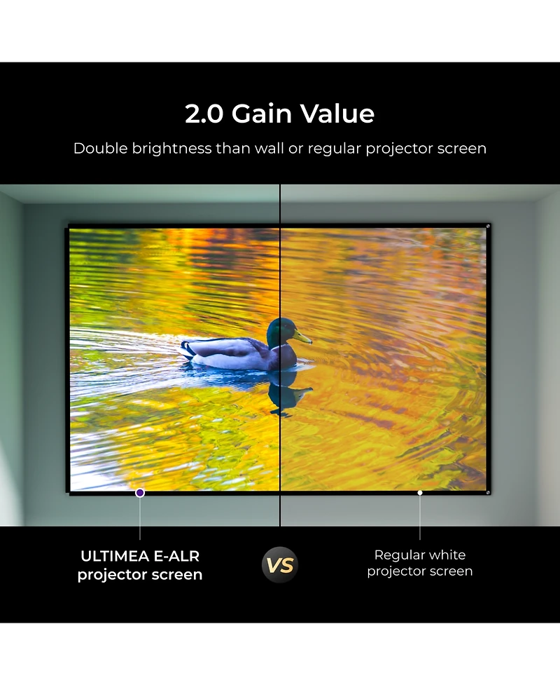 Ultimea E-alr 100'' 16:9 Home Projector Screen, Portable and Lightweight