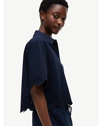 Tommy Hilfiger Women's Broderie Short-Sleeve Cotton Shirt