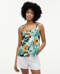 Tommy Hilfiger Women's Printed Sleeveless Square Neck Blouse