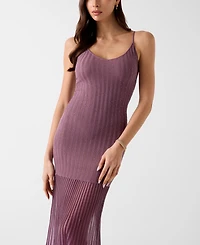 Guess Women's Sleeveless Sheer Skirt Meena Ribbed Maxi Dress