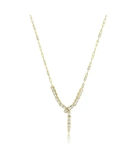 The Lovery Cz Snake Lariat Necklace 14K Gold-Plated Sterling Silver