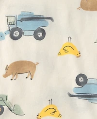 Carter's Toddler Boys' 2T-5T Farm Short-Sleeve Tops, Shorts and Pants Sleep & Play, 4-Piece Set
