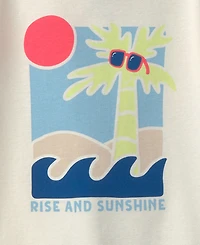 Carter's Toddler Boys' 2T-5T Sunshine Beach Short-Sleeve Tops, Shorts and Pants Sleep & Play, 4-Piece Set